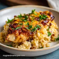 BBQ Chicken Rice Bake with Honey Glaze for 6
