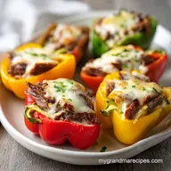 Philly Cheesesteak Stuffed Peppers for 4 Servings