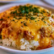 Cheesy Beef Rice Casserole for 6