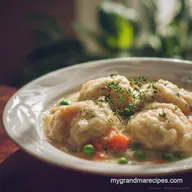 Chicken and Dumplings: Velvety Broth with Billowy Dumplings