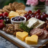 Galentines Charcuterie Board Idea with Heart-Shaped Cheeses That Feels Extra Cute for Parties
