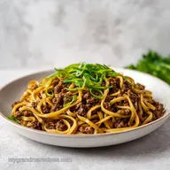 Mongolian Ground Beef Noodles in 20 Mins