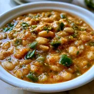 Creamy Hatch Green Chile Vegetarian White Bean Chili