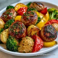 Lazy One Pan Sausage Dinner: Roasted