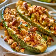 Stuffed Zucchini with Quinoa and Feta