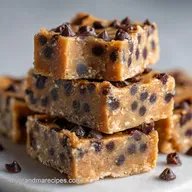 Healthy No Bake Cookie Dough Bar with Chocolate Chips (Gluten-Free, Vegan) - No-Bake