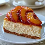 Lighter No Bake Peach Cheesecake
