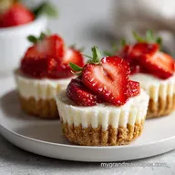 Strawberry Shortcake No Bake Mini Cheesecakes for 12