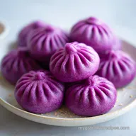 Purple Sweet Potato Steamed Buns for 12 Servings