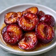 Quick Baked Plums with Brown Sugar