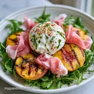 Savory Grilled Peach Salad for 4 Servings