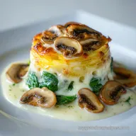 Creamy Spinach Mushroom Lasagna with White Sauce