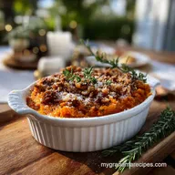 Sweet Potato Casserole with Pecans & Marshmallows