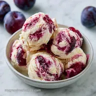 Creamy Vanilla Plum Ice Cream