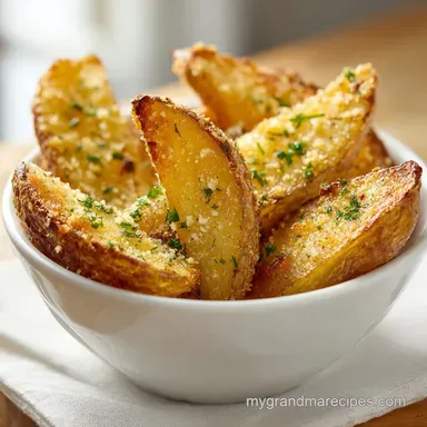 Baked Garlic Parmesan Potato Wedges for 4 Servings Recipe Card