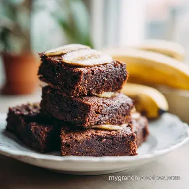 Banana Bread Brownies with Brown Butter and Fudgy Center Recipe Card