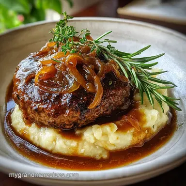 Best Salisbury Steak Recipe with Brown Gravy Recipe Card