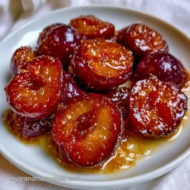 Brown Sugar Baked Plums for 6 Servings Recipe Card