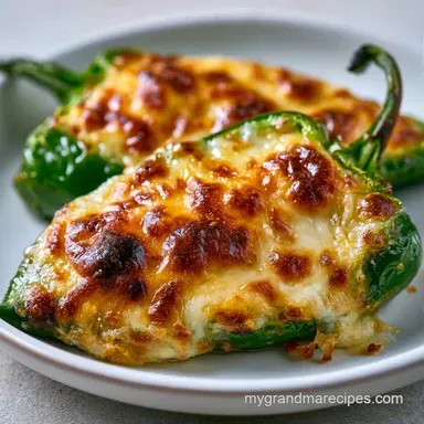 Cheese Stuffed Hatch Chiles: Baked Recipe Card