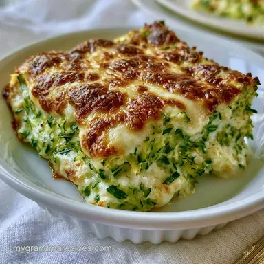 Cheesy Zucchini Casserole for 8 People Recipe Card