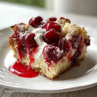 Cherry Cheesecake Dump Cake - Velvety & Golden