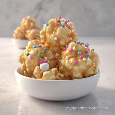 Christmas Popcorn Balls for 12 Servings Recipe Card