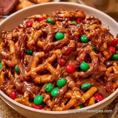 Christmas Pretzel Hugs in 20 Minutes Recipe Card