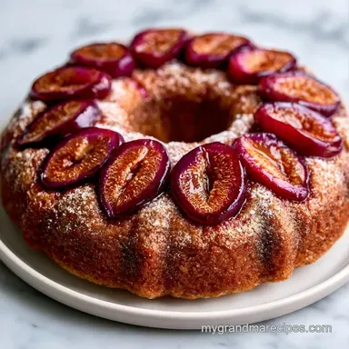 Cinnamon Plum Cake with Greek Yogurt Recipe Card
