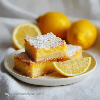 Classic Lemon Bars with Shortbread Crust in 50 Minutes Recipe Card