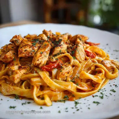 Creamy Cajun Chicken Pasta for 4 Servings Recipe Card