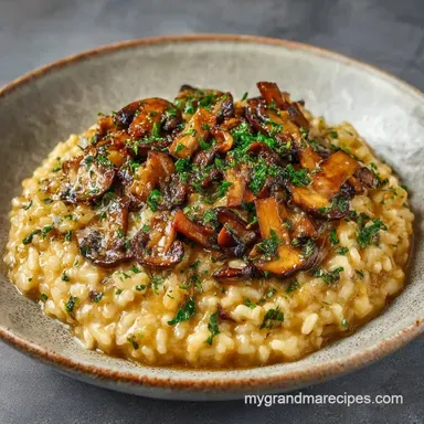 Creamy Mushroom Risotto for 4 Servings Recipe Card