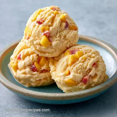 Peach Ice Cream for 8 Servings Recipe Card