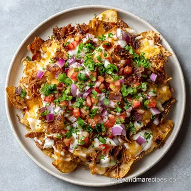 Irish Nachos for 4 Servings: Crispy Baked Waffle Fries Recipe Card