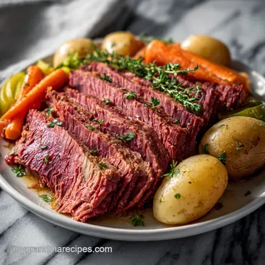 Crock Pot Corned Beef: 10 Hours Slow-Cooked Recipe Card