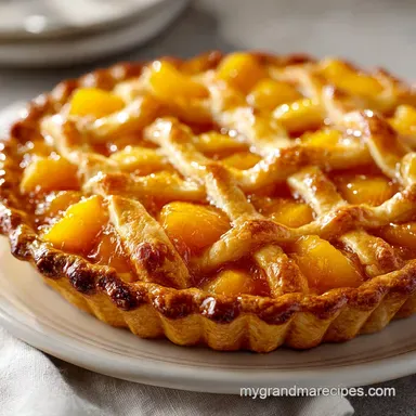 Delicious Peach Pie for 8 Servings Recipe Card