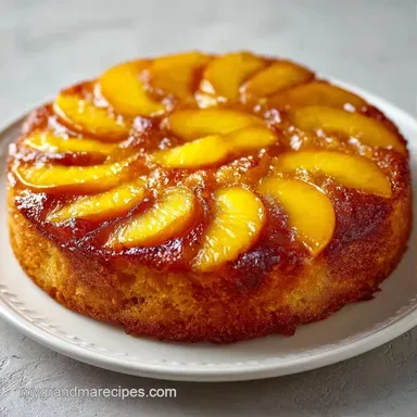 Easy Fresh Peach Cake with Sour Cream Recipe Card