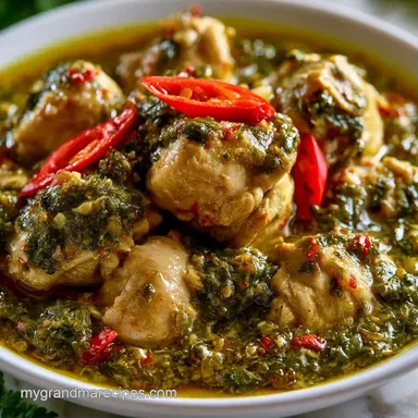 Easy Green Chicken Chili in 65 Minutes Recipe Card
