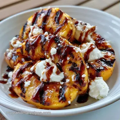 Grilled Peaches with Goat Cheese for 4 Recipe Card
