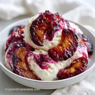 Grilled Plum Swirl Ice Cream: Creamy Recipe Card