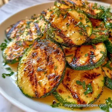 Grilled Zucchini With Herbs: 4 Servings Recipe Card