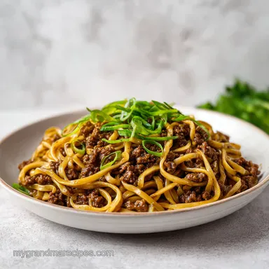 Mongolian Ground Beef Noodles in 20 Mins