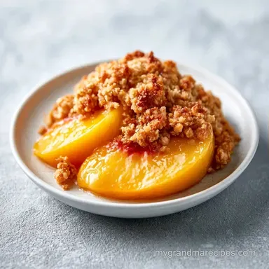 Healthy Fresh Peach Dessert with Oats Recipe Card