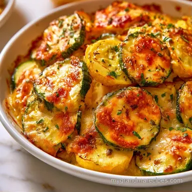 Zucchini Casserole for 6 Servings Recipe Card