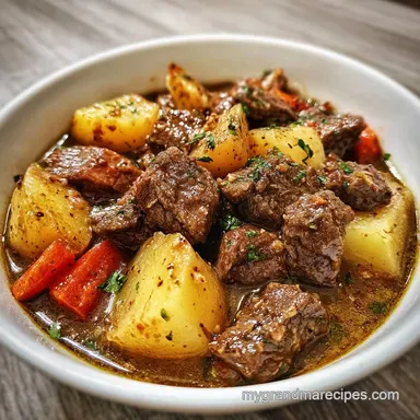 Hearty Lazy Day Crockpot Meal: Slow-Cooked Beef and Potatoes Recipe Card