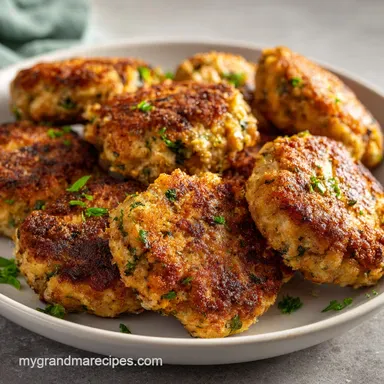 Chicken Patties: Pan-Seared for 8 Servings Recipe Card