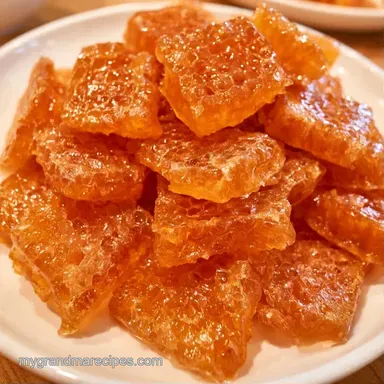 Honeycomb Candy with Honey Recipe Card