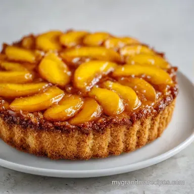 Peach Cobbler for 8 Servings: Golden Recipe Card