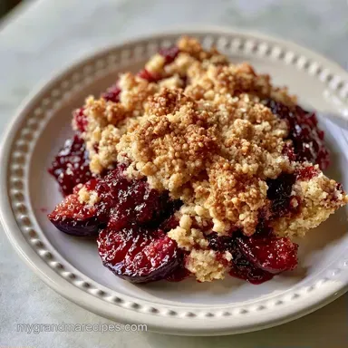 Plum Crumble in 45 Minutes: Golden Recipe Card