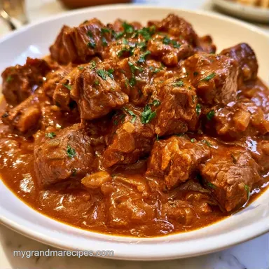 Hungarian Goulash Stew for 8 Servings Recipe Card