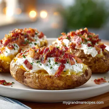 Stuffed Baked Potatoes: Crispy Salt-Crusted Recipe for 4 Servings Recipe Card